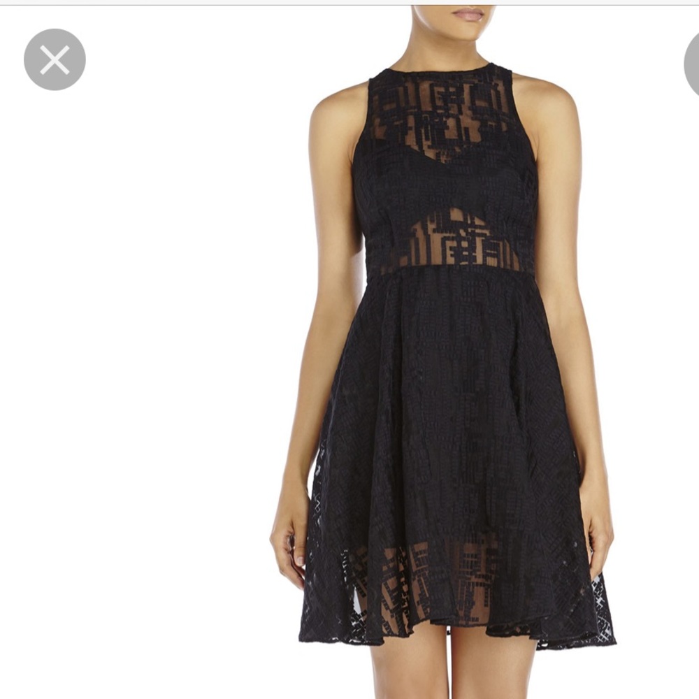 Jay Godfrey black sheer jacquard cocktail dress
